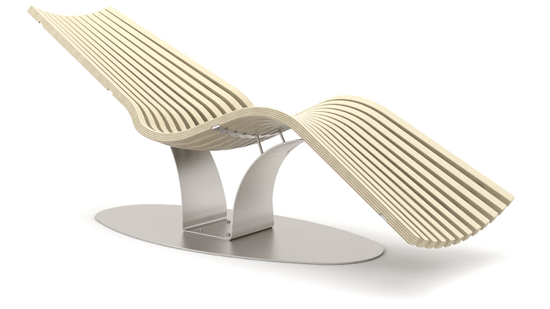 Wave Balance Steel relaxation lounger | Birch grey, RAL 9006