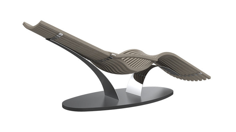Wave Balance Steel Composite relaxation lounger | baseplate composite stone